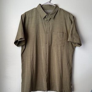 Casual Olive Green Button Down Shirt for Men
